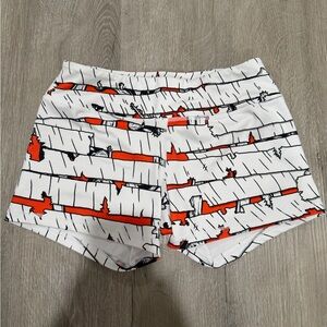 Born Primitive White and Red Athletic Shorts